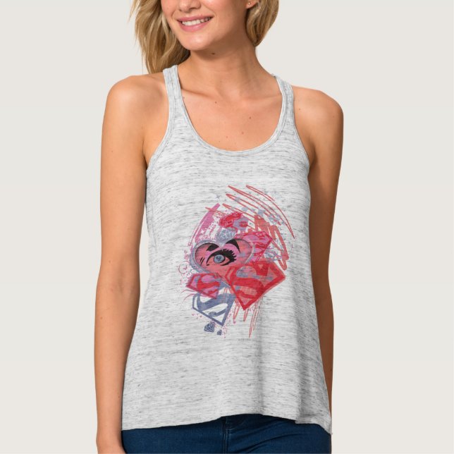 Supergirl Diamonds and Lips Tank Top (Front)