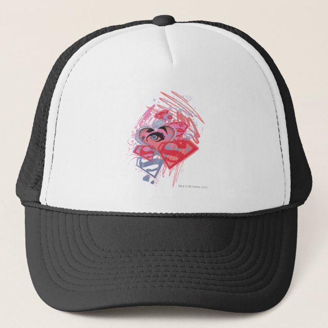 Supergirl Diamonds and Lips Trucker Hat (Front)