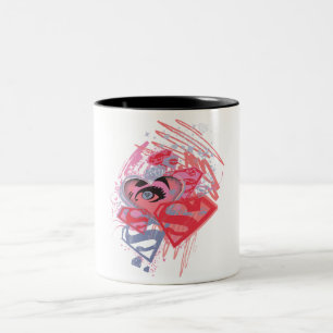 Supergirl Diamonds and Lips Two-Tone Coffee Mug