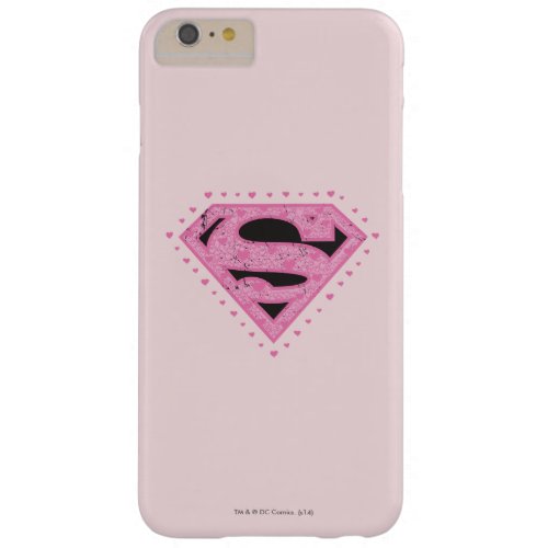 Supergirl Distressed Logo Black and Pink Barely There iPhone 6 Plus Case