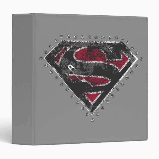 Supergirl Distressed Logo Black and Red Binder (Front/Spine)
