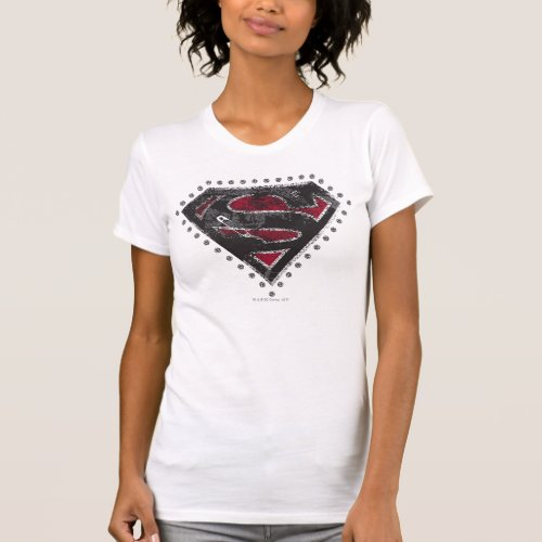 Supergirl Distressed Logo Black and Red T_Shirt