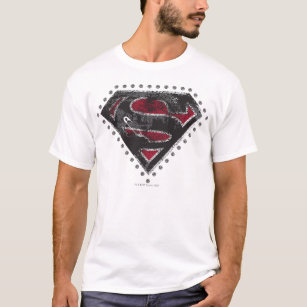 Supergirl Distressed Logo Black and Red T-Shirt