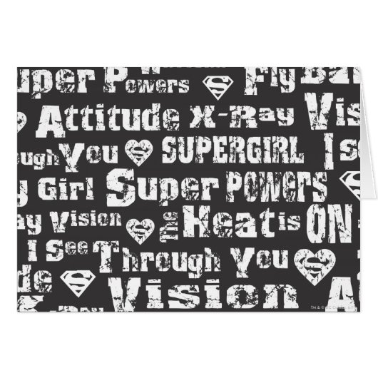 Supergirl Distressed Text Cards (Front Horizontal)