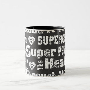 Supergirl Distressed Text Two-Tone Coffee Mug
