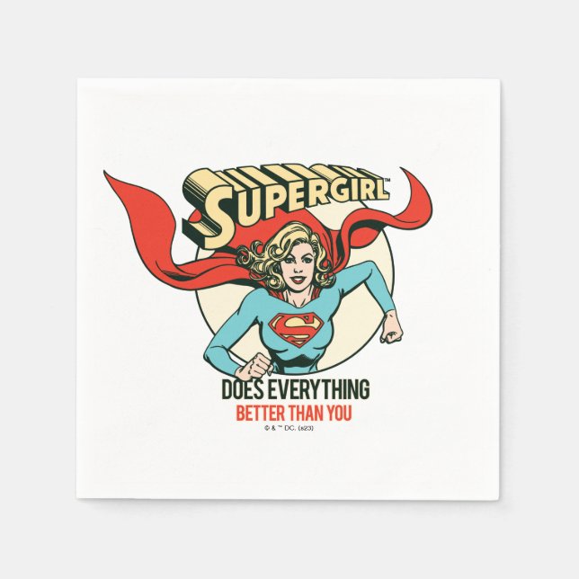 Supergirl Does Everything Better Than You Napkins (Front)