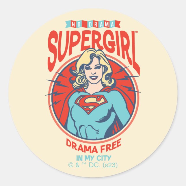 Supergirl Drama Free In My City Classic Round Sticker (Front)