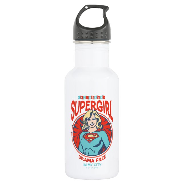 Supergirl Drama Free In My City Stainless Steel Water Bottle (Front)