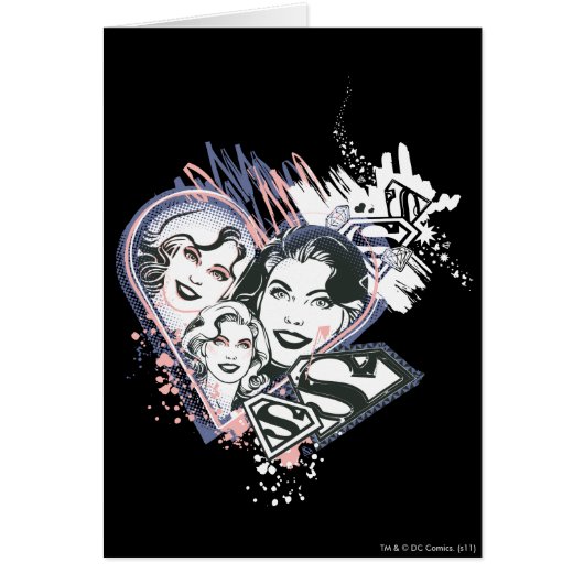 Supergirl Face Collage Cards (Front)