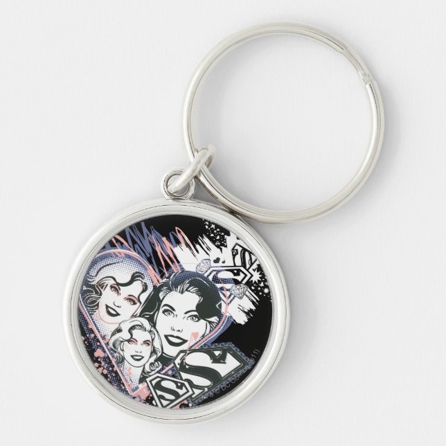 Supergirl Face Collage Keychain (Front)