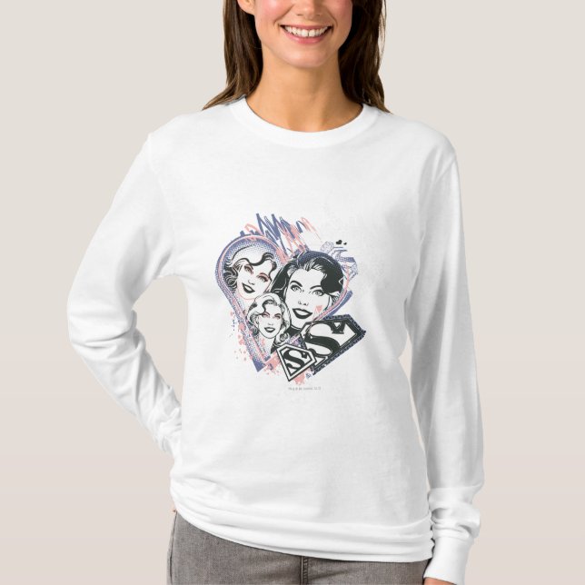 Supergirl Face Collage T-Shirt (Front)