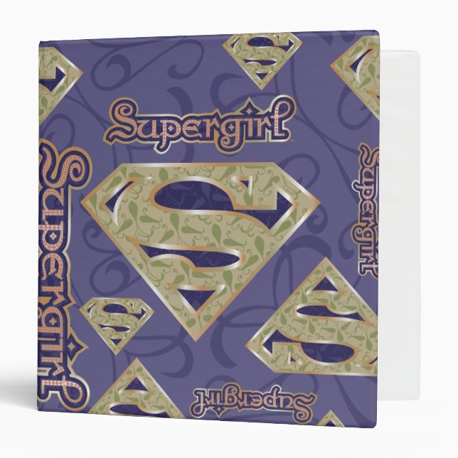 Supergirl Fancy Logo Collage 3 Ring Binder (Front/Inside)