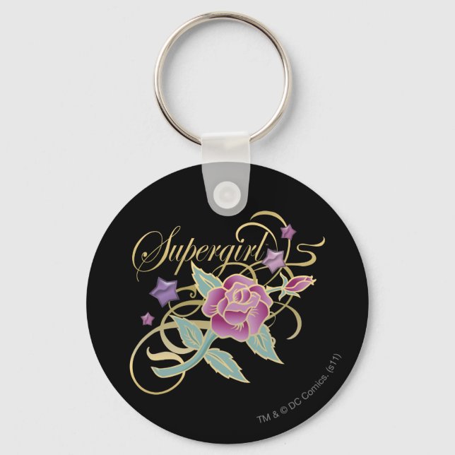 Supergirl Fancy Roses Keychain (Front)
