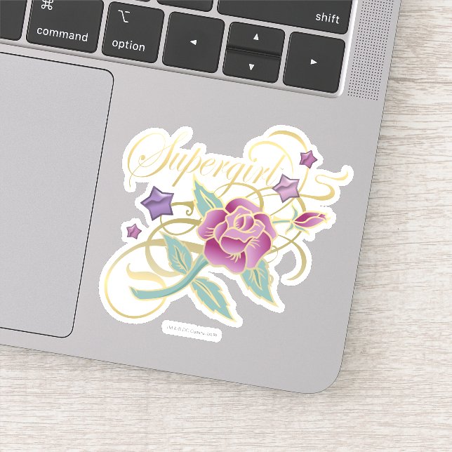 Supergirl Fancy Roses Sticker (Detail)