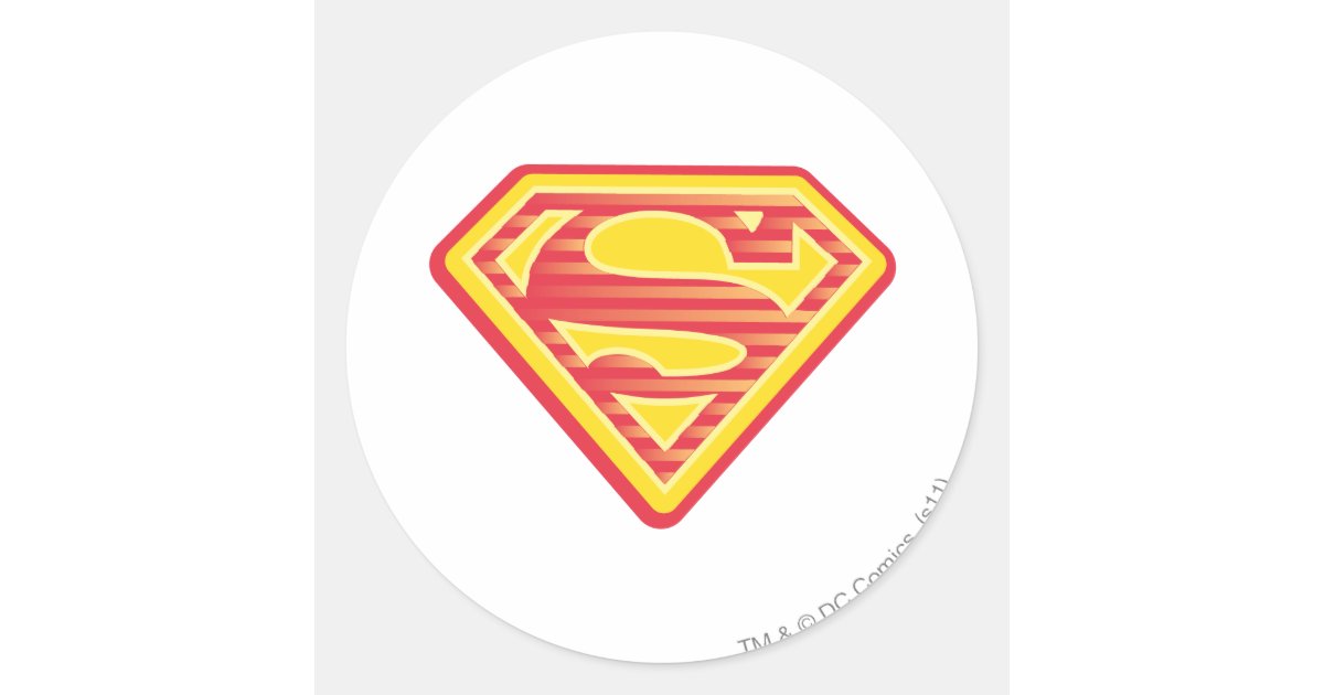 Supergirl Far-Out Logo Classic Round Sticker | Zazzle