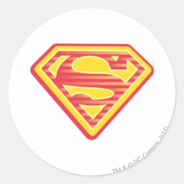 Supergirl Far-Out Logo Classic Round Sticker (Front)