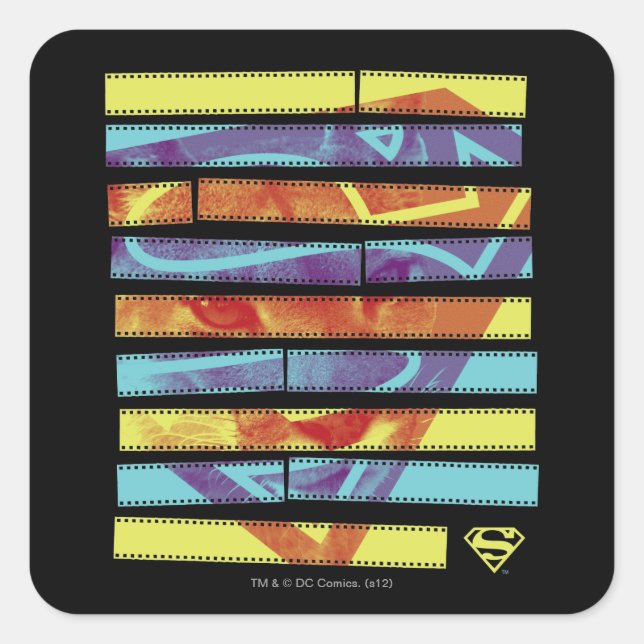 Supergirl Filmstrip Square Sticker (Front)