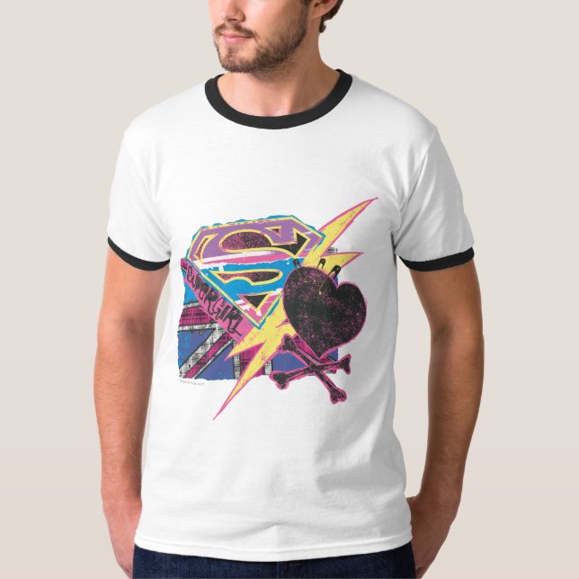 Supergirl Flag and Crossbones T-Shirt (Front)