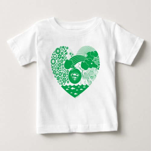 Supergirl Floral Peace Heart Graphic Baby T_Shirt