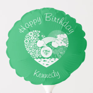 Supergirl Floral Peace Heart Graphic Balloon
