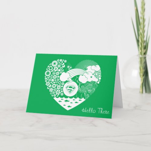 Supergirl Floral Peace Heart Graphic Card