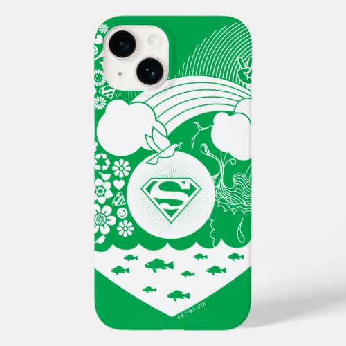 Supergirl Floral Peace Heart Graphic Case_Mate iPhone 14 Case
