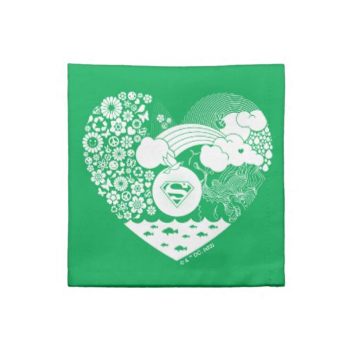 Supergirl Floral Peace Heart Graphic Cloth Napkin