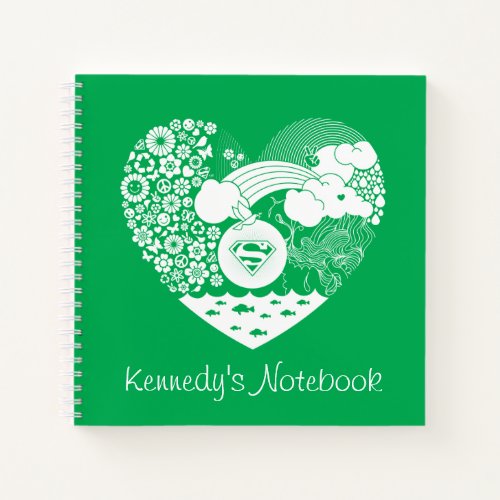 Supergirl Floral Peace Heart Graphic Notebook