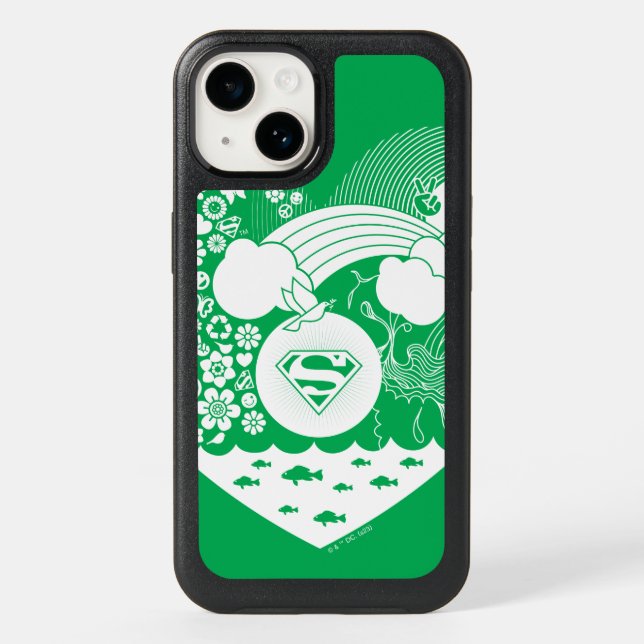 Supergirl Floral Peace Heart Graphic Otterbox iPhone Case (Back)