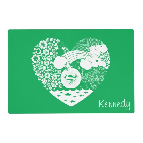 Supergirl Floral Peace Heart Graphic Placemat