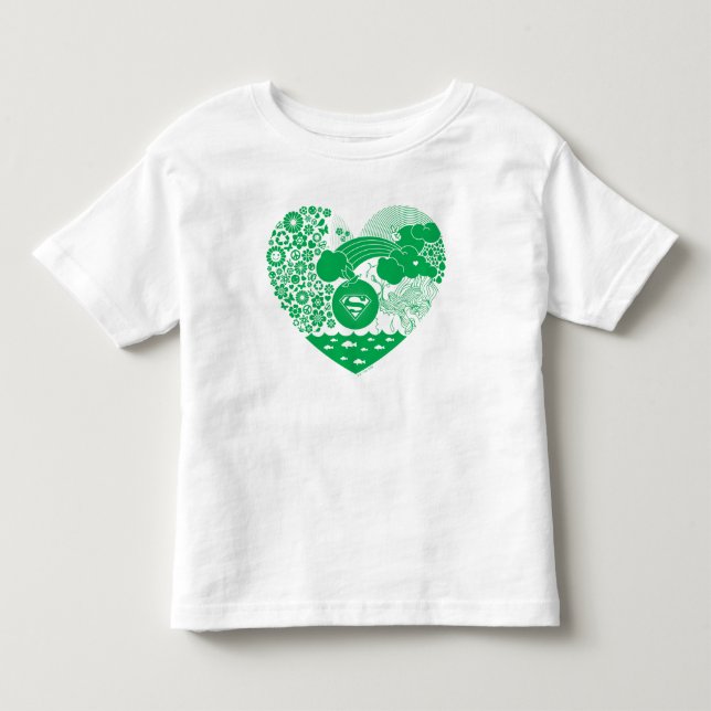 Supergirl Floral Peace Heart Graphic Toddler T-shirt (Front)
