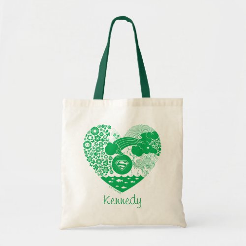 Supergirl Floral Peace Heart Graphic Tote Bag