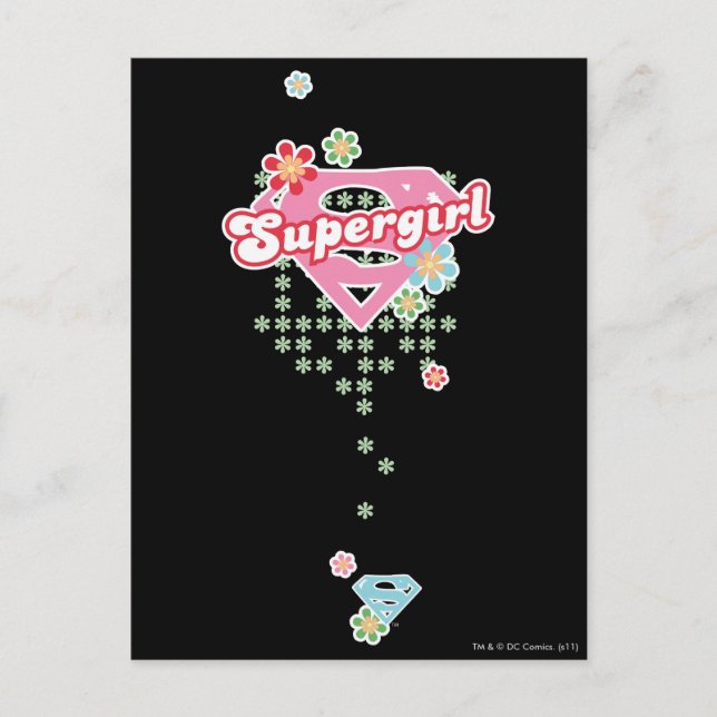 Supergirl Flower Madness Postcard (Front)
