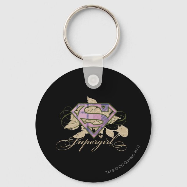 Supergirl Flowers Keychain (Front)