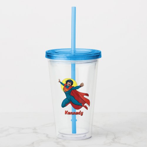 Supergirl Flying in Blue Suit Acrylic Tumbler