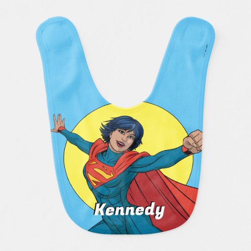Supergirl Flying in Blue Suit Baby Bib