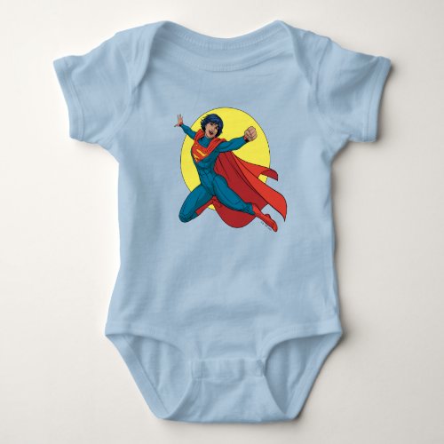 Supergirl Flying in Blue Suit Baby Bodysuit