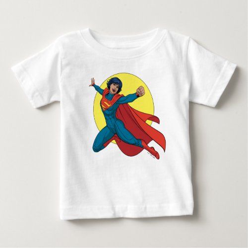 Supergirl Flying in Blue Suit Baby T_Shirt