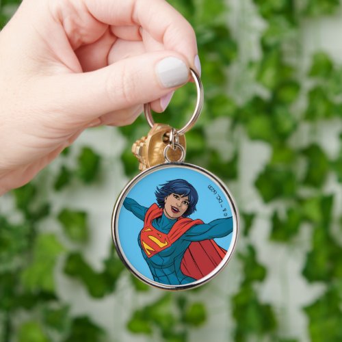 Supergirl Flying in Blue Suit Keychain