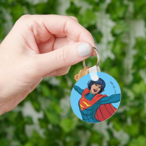 Supergirl Flying in Blue Suit Keychain