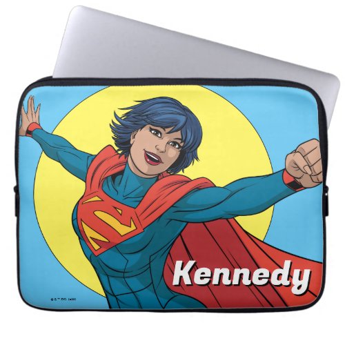 Supergirl Flying in Blue Suit Laptop Sleeve