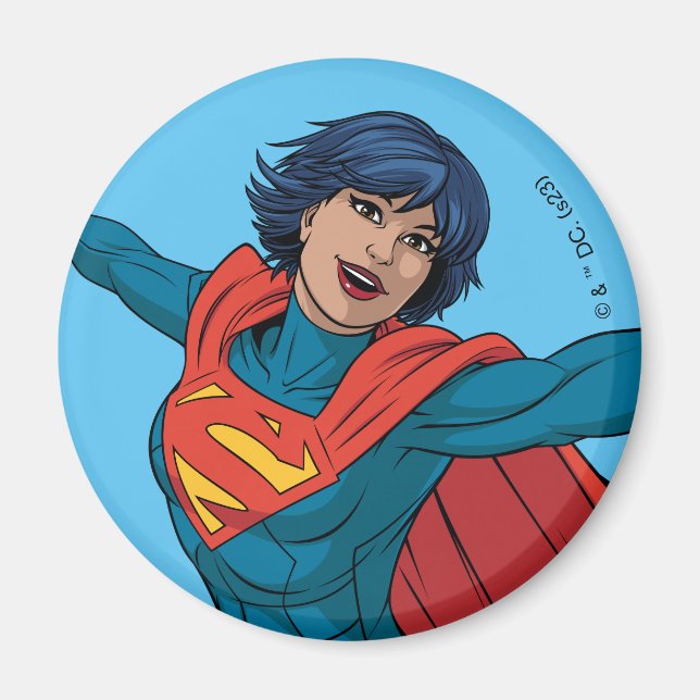 Supergirl Flying in Blue Suit Magnet (Front)