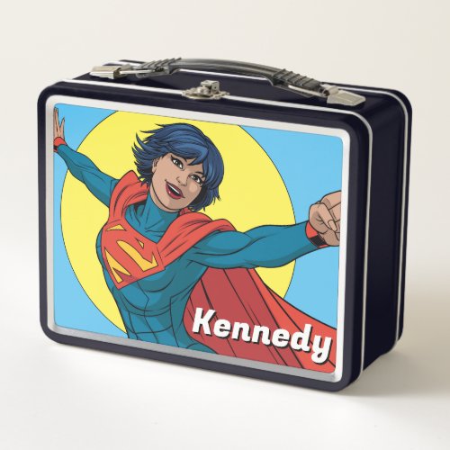 Supergirl Flying in Blue Suit Metal Lunch Box