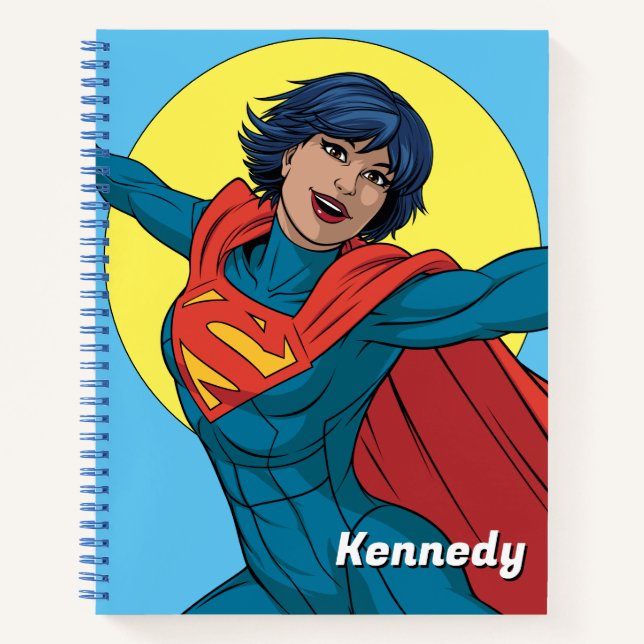 Supergirl Flying in Blue Suit Notebook (Front)
