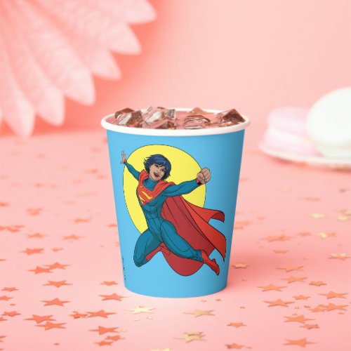 Supergirl Flying in Blue Suit Paper Cups