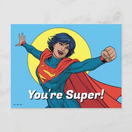 Supergirl Flying in Blue Suit Postcard