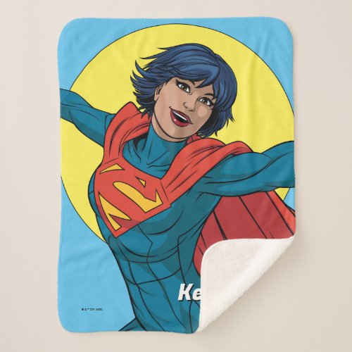 Supergirl Flying in Blue Suit Sherpa Blanket