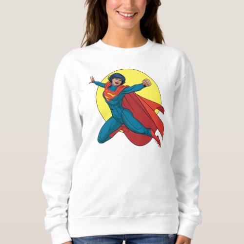 Supergirl Flying in Blue Suit Sweatshirt