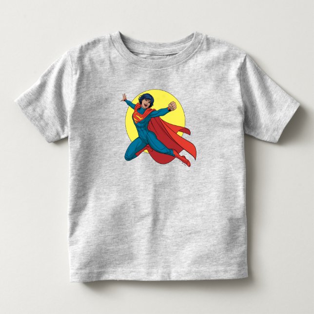 Supergirl Flying in Blue Suit Toddler T-shirt (Front)