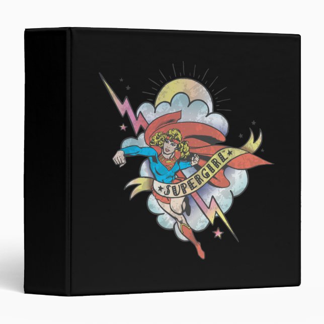 Supergirl Flying Lightning Tattoo Binder (Front/Spine)